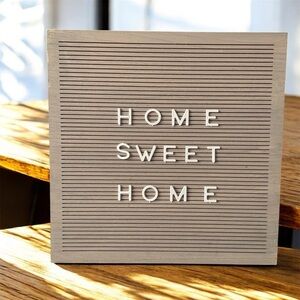 Letter Board 14”x14” Reader Board Wood Home Sweet Home Decor
